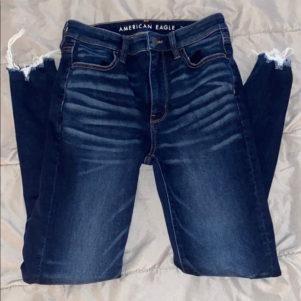 American eagle distressed high rise jeans
